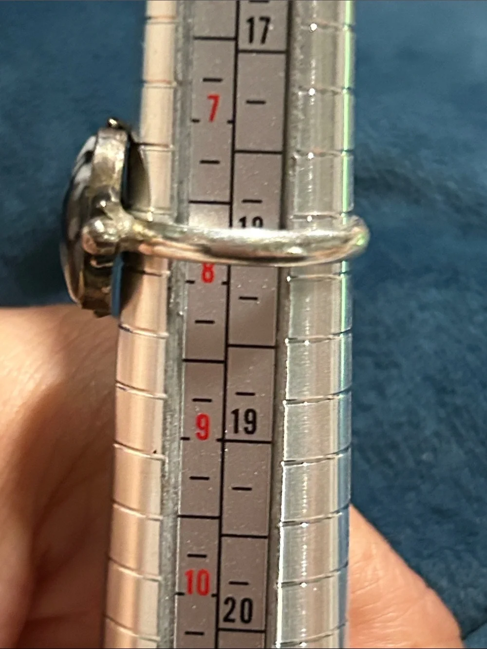Handcrafted Silver Ring White Buffalo Turquoise Store Size 7.75